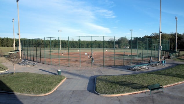 An image of the baseball field near Manchester.