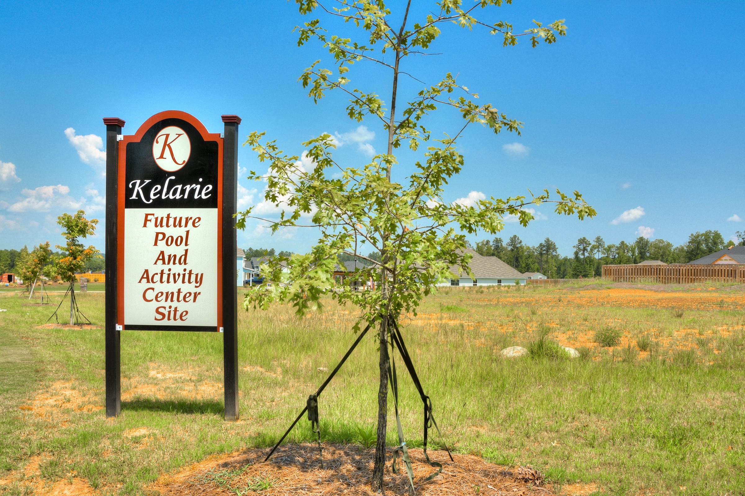 An image of the Kelarie neighborhood sign in development.